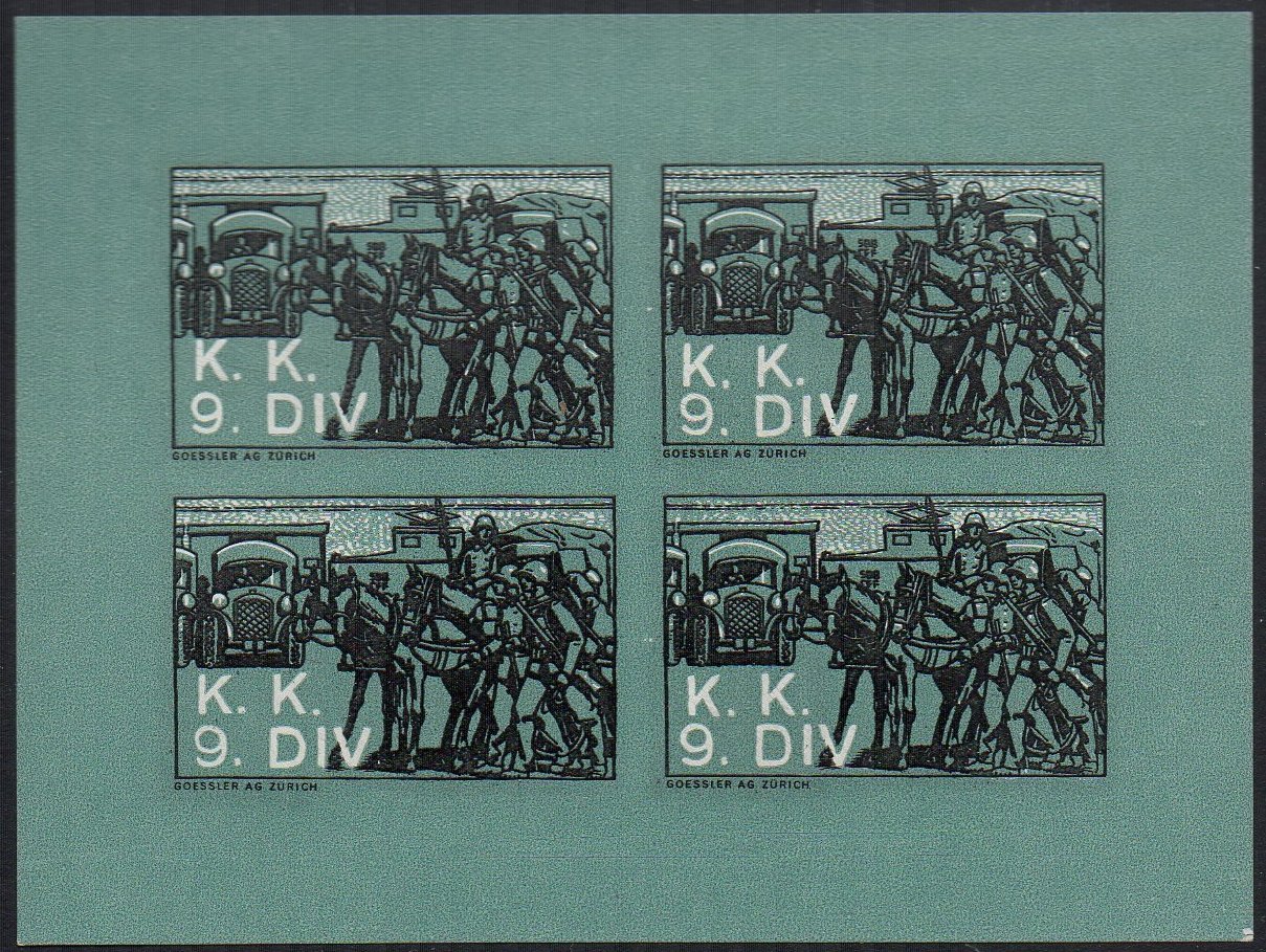 Schweiz Suisse Switzerland Soldatenmarken Eisenbahn Soldier Stamps Kommandost�be K.K.9 DIV Railway